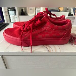 All red Old Skool vans